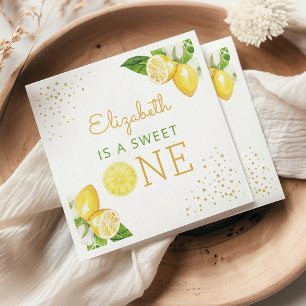 Lemon Waterverf 1e verjaardag Servet