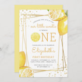 Lemon Waterverf 1e verjaardag uitnodiging (Voorkant / Achterkant)