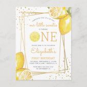 Lemon Waterverf 1e verjaardag uitnodiging (Voorkant)