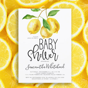 Lemon Waterverf Baby shower Kaart
