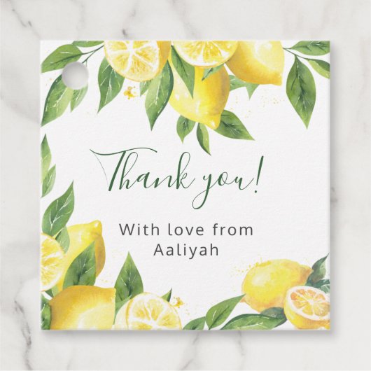 Lemon Waterverf Dank u Bedankjes Labels (Voorkant)
