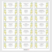 Lemon Waterverf Gast Adresetiketten Sticker (Vel)
