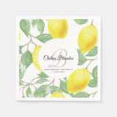 Lemon Waterverf Leaf Afstuderen papier Napkin Servet (Voorkant)