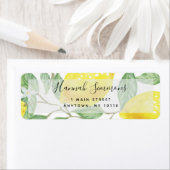 Lemon Waterverf Moderne Return Address Label (Insitu)