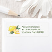 Lemon Waterverf Return-adres Etiket (Insitu)