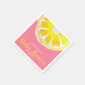 Lemon Waterverf Segmenten Roze Baby shower Servet (Hoek)