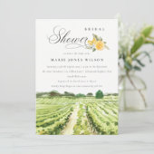 Lemon Waterverf Wijnmakerij Wijngaard Vrijgezellen Kaart (Staand voorkant)