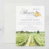 Lemon Waterverf Wijnmakerij Wijngaard Vrijgezellen Kaart (Voorkant / Achterkant)