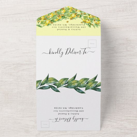 Lemon Wedding All-in-One uitnodiging (Buitenkant)
