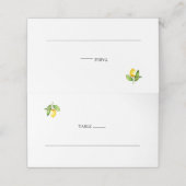 Lemon Wedding Folded Place Card (Buitenkant ongevouwen)