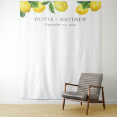 Lemon Wedding foto achtergrond. rustieke citrustui Wandkleed (In situ)