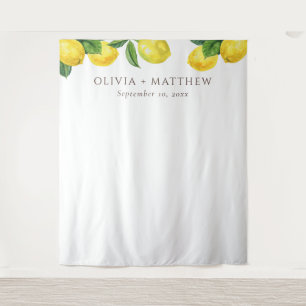 Lemon Wedding foto achtergrond. rustieke citrustui Wandkleed