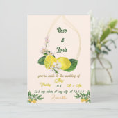 Lemon wedding invitation in bright colors (Debout devant)