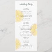Lemon Wedding Programma (Achterkant)
