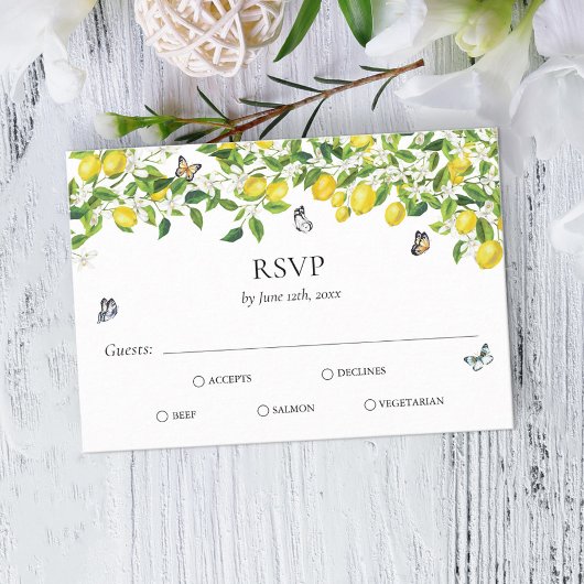 Lemon Wedding RSVP Kaartje