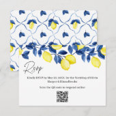 Lemon Wedding RSVP QR-code Kaartje (Voorkant / Achterkant)