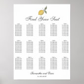 Lemon Wedding Seating Chart | Amalfi Coast Wedding Poster (Voorkant)