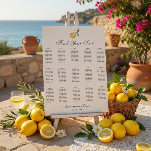 Lemon Wedding Seating Chart | Amalfi Coast Wedding Poster