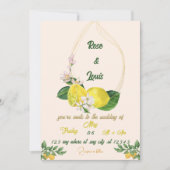 Lemon wedding uitnodiging in bright covu (Voorkant)