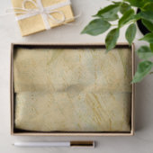 Lemon White Floral Script Decoupage Tissuepapier (Geschenk)