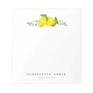 Lemon & White Flower Simple Clean Notitieblok