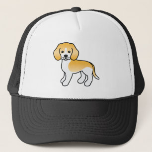 Lemon & Witte Beagle Hond Mooie Cartoon Illustrati Trucker Pet