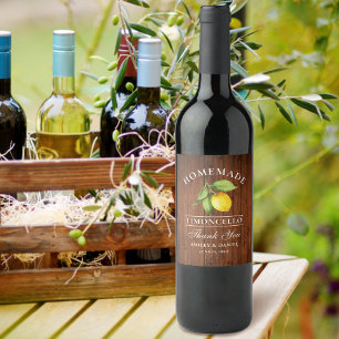 Lemon Wood Limoncello Thanks Bottle Labels Wijn Etiket