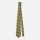 Lemon Yellow and Black Striped Neck Tie Stropdas (Voorkant)