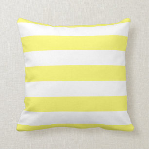 Lemon Yellow and White Bold Stripes Kussen