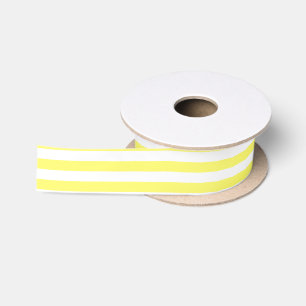 Lemon Yellow and White Horizontal Stripes Lint