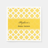 Lemon Yellow and White Quatrefoil Pattern Bridal Servet (Voorkant)