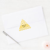 Lemon Yellow and White Quatrefoil Pattern Driehoek Sticker (Envelop)