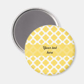 Lemon Yellow and White Quatrefoil Pattern Magneet (Voorkant / Achterkant)