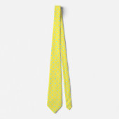 Lemon Yellow Aqua Diamond Polka Dot Pattern Stropdas (Voorkant)