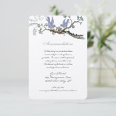 Lemon Yellow  Birds Wedding Informatiekaartje (Staand voorkant)