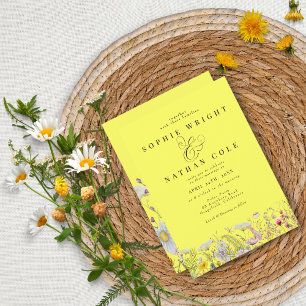 Lemon Yellow Boho Weddenschap Kaart