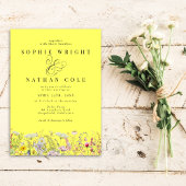 Lemon Yellow Boho Weddenschap Kaart