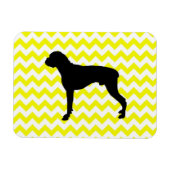 Lemon Yellow Chevron met Boxer Silhouette Magneet