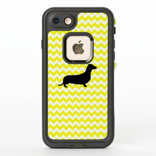 Lemon Yellow Chevron met Dachshund