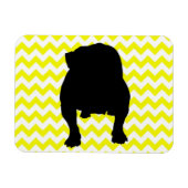 Lemon Yellow Chevron met Engelse Bulldog Shadow Magneet (Horizontaal)