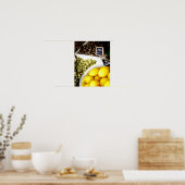Lemon Yellow France Market Kitchen Art Poster (Keuken)
