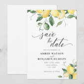 Lemon Yellow Fruit Garden Wedding Save the Date Kaart (Voorkant / Achterkant)