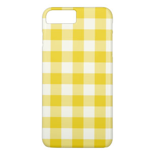 Lemon Yellow Gingham iPhone 7 Plus Hoesje
