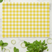 Lemon Yellow Gingham Pattern Kitchen Towels Theedoek (Gevouwen)