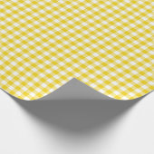 Lemon Yellow Gingham Wrapping Paper Cadeaupapier (Hoek)