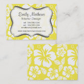 Lemon Yellow Hawaiian Tropical Hibiscus Visitekaartje (Voorkant / Achterkant)