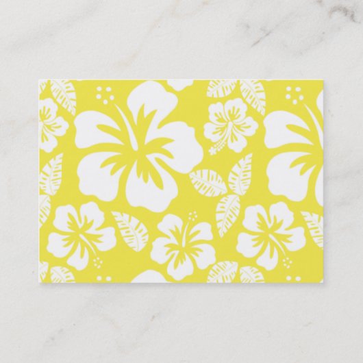 Lemon Yellow Hawaiian Tropical Hibiscus Visitekaartje (Achterkant)