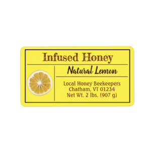 Lemon Yellow Infused Honey Product Etiket