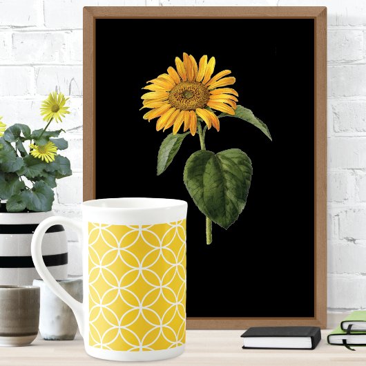 Lemon Yellow Modern Geometric Porselein Kop