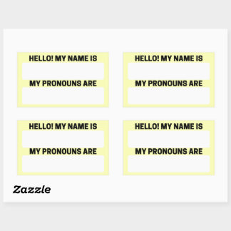 Lemon Yellow Name & Pronoun Labels